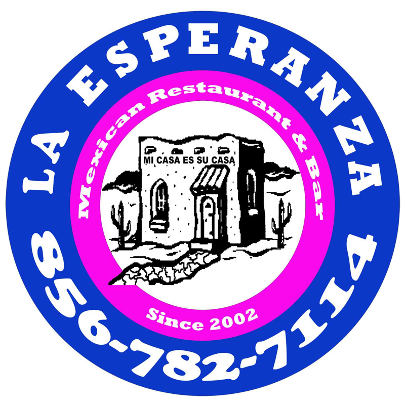 La Esperanza badge: a hand-drawn house with the words Mi casa es su casa, Mexican Restaurant and Bar, since 2002